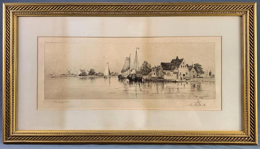 Frederick Leo Hunter, Harbor Scene, Etching On Paper (1 of 9)