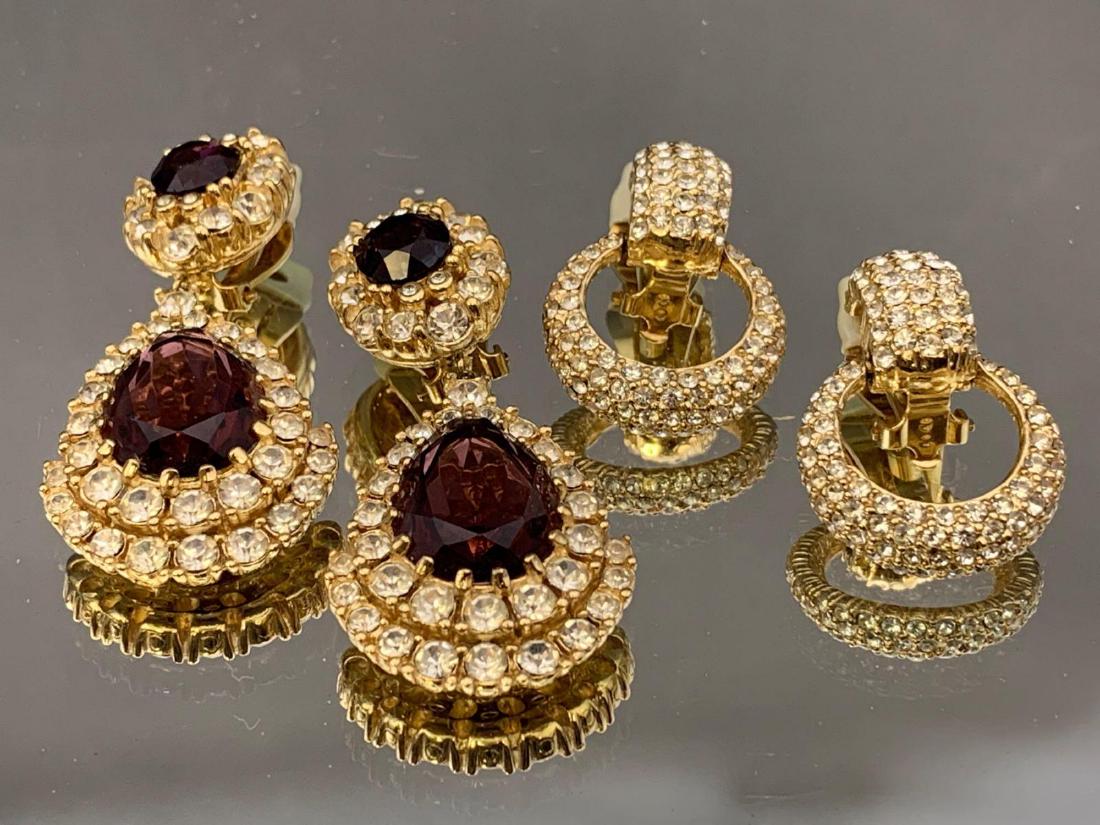 Two Pair of Designer Ciner Earrings With Amethyst And (1 of 8)