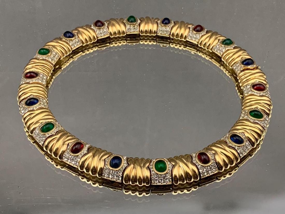 Ciner Serpentine Choker With Ruby, Emerald, Sapphire (1 of 9)