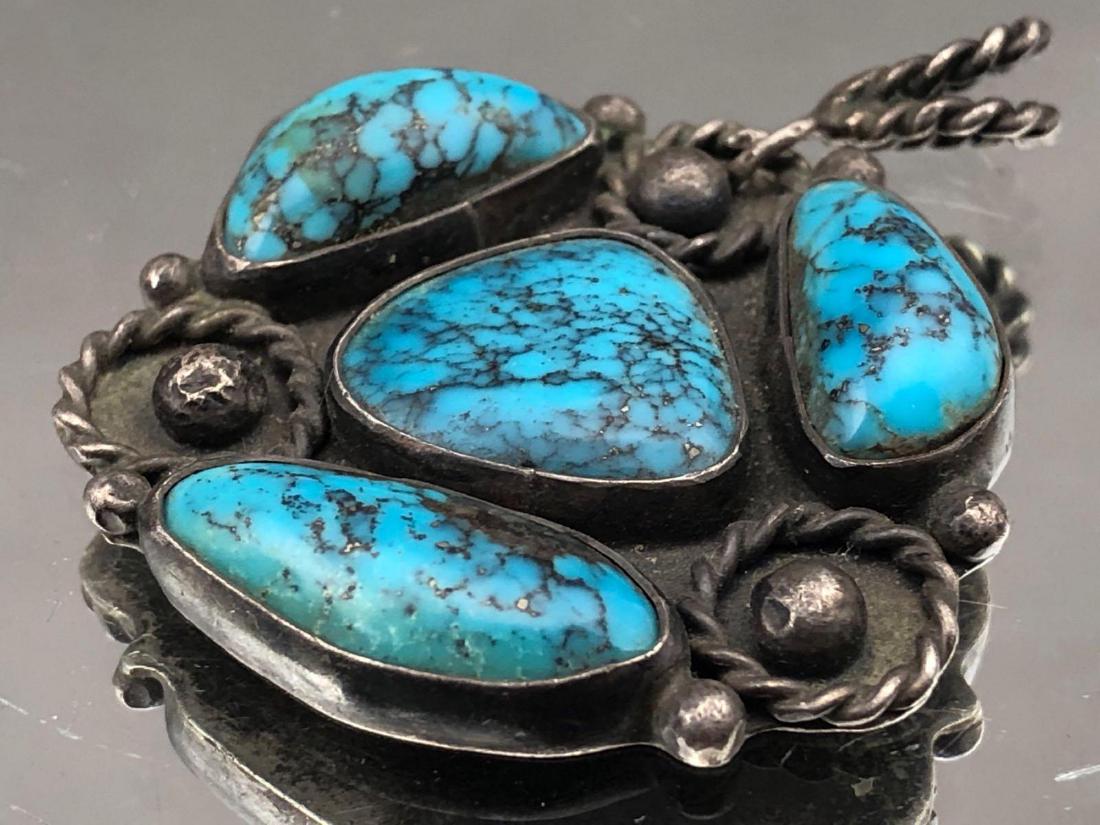 Navajo Sterling Silver Pendant with Four Bezel Set (1 of 7)