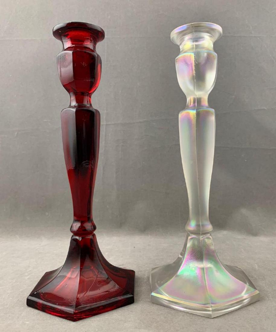 Two Extremely Rare Fenton Glass Florentine Candlesticks (1 of 15)