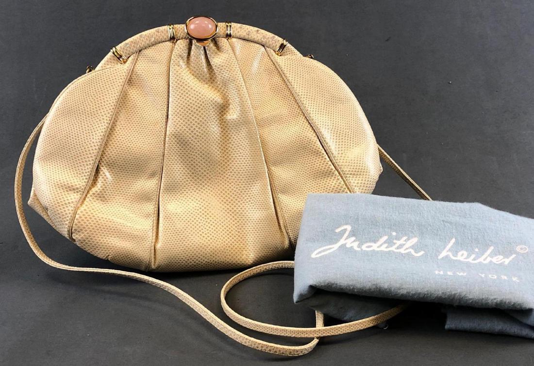 Judith Leiber Snakeskin Evening Bag with Rose Quartz (1 of 7)