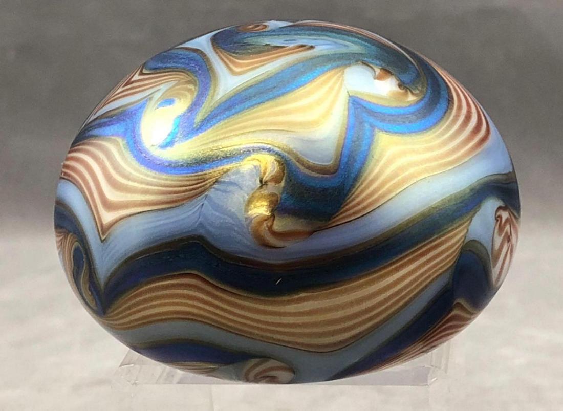 Orient and Flume Art Glass Swirl Paperweight, 1974 (1 of 8)