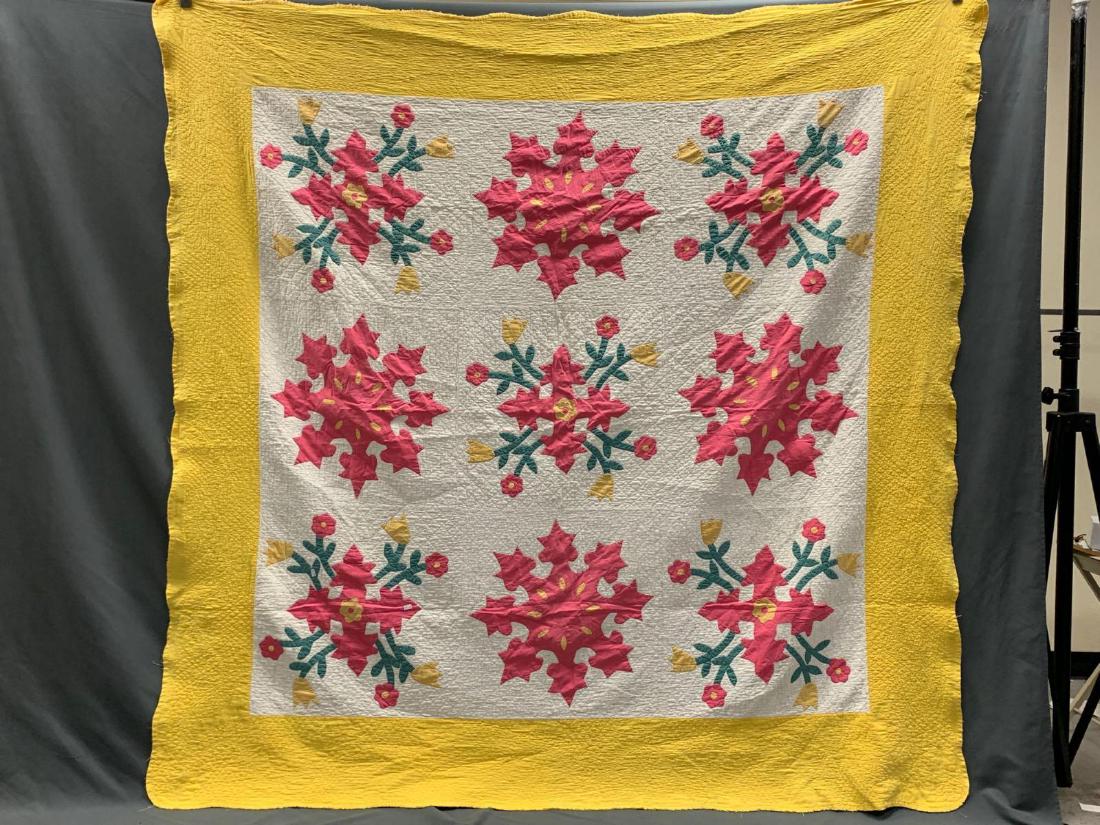 Early 1900's Hand Stitched Applique Quilt (1 of 9)