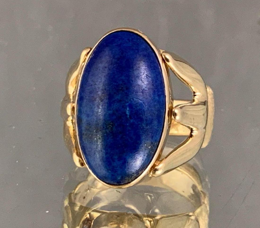 Custom 14k Yellow Gold and Lapis Ring (1 of 5)