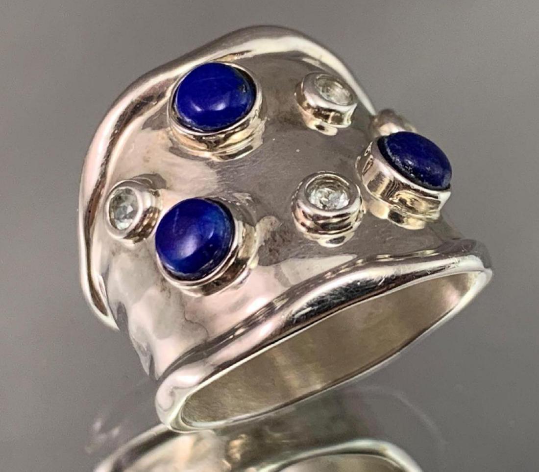 Designer Sterling Silver And Blue Topaz Ring (1 of 6)