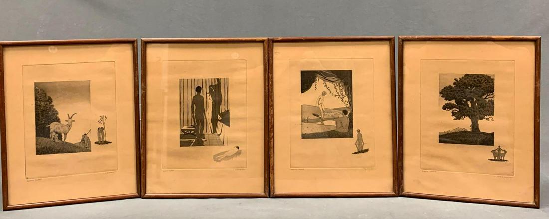 Lot of Four A.E. Marty Lithographs of Greco-Roman (1 of 10)