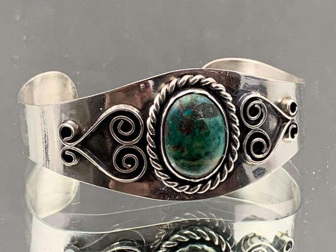 Older Taxco Mexico Sterling Silver & Gemstone Bracelet (1 of 3)