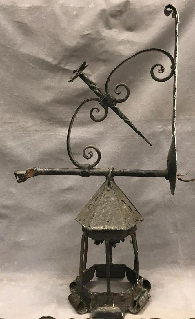 Gothic Iron Outcoor Light Sconce, Cool Dragon Motif (1 of 11)