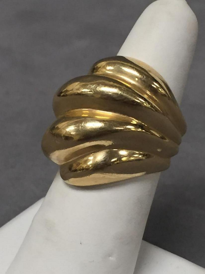 14 K Gold Art Deco/modernist style ring: 14 K Gold Art Deco/modernist style ring. Tested as 14k 15.7 g. Size 7.75