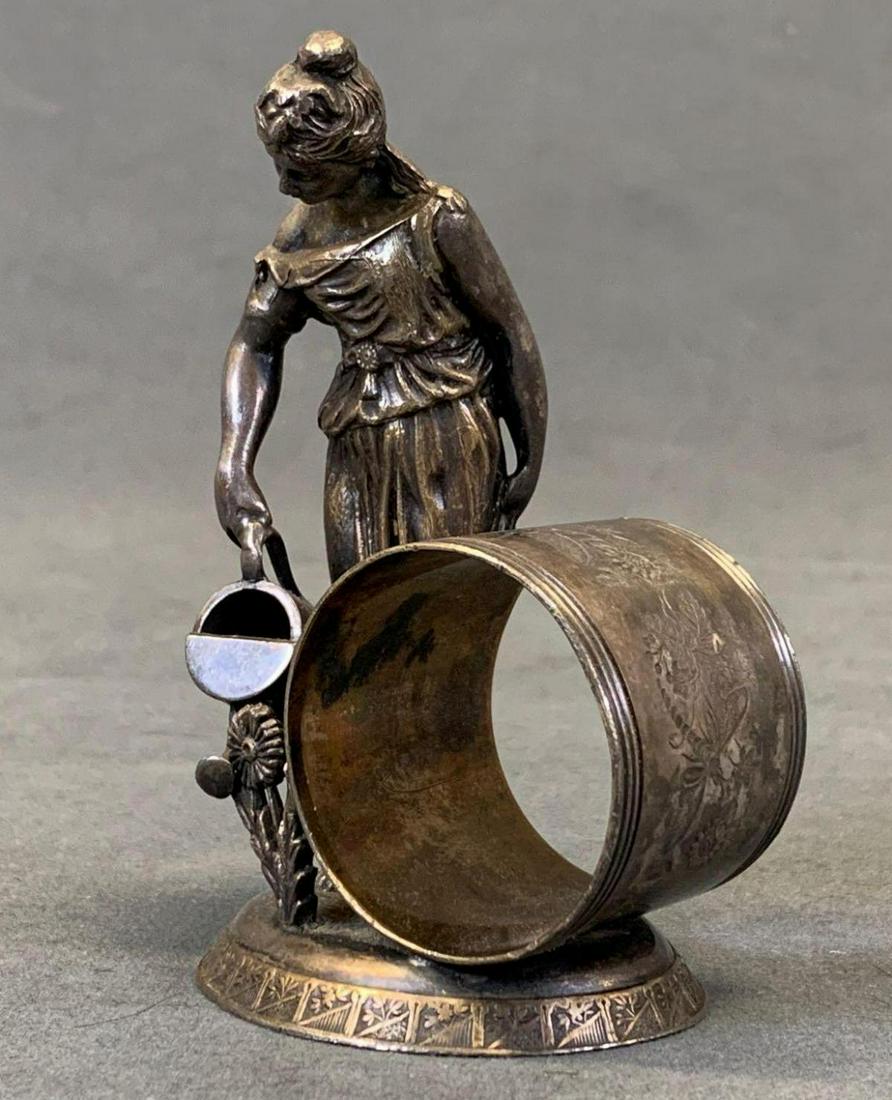 Ornate Victorian Napkin Holder: Victorian napkin holder Meriden Guaduple plate #0229 approximately 3 x 2 x 4.5in.