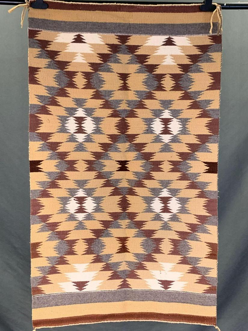 Banded Navajo Rug With Eye Dazzler Pattern, Weaving by (1 of 10)