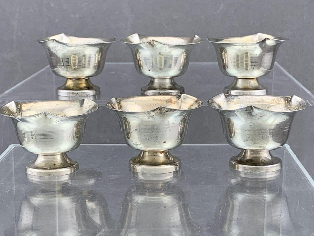 Set of 6, 800 Silver Ruffled Edge Dishes (1 of 8)