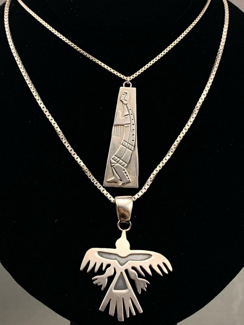 Two Sterling Silver Southwest Pendants And Chains (1 of 7)
