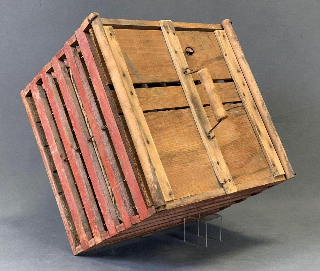 Antique Wooden Egg Crate With Original Red Paint (1 of 10)