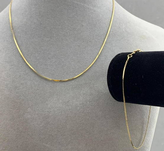 Two Gold Chains 18k, 14k Gold. Necklace And Ankle