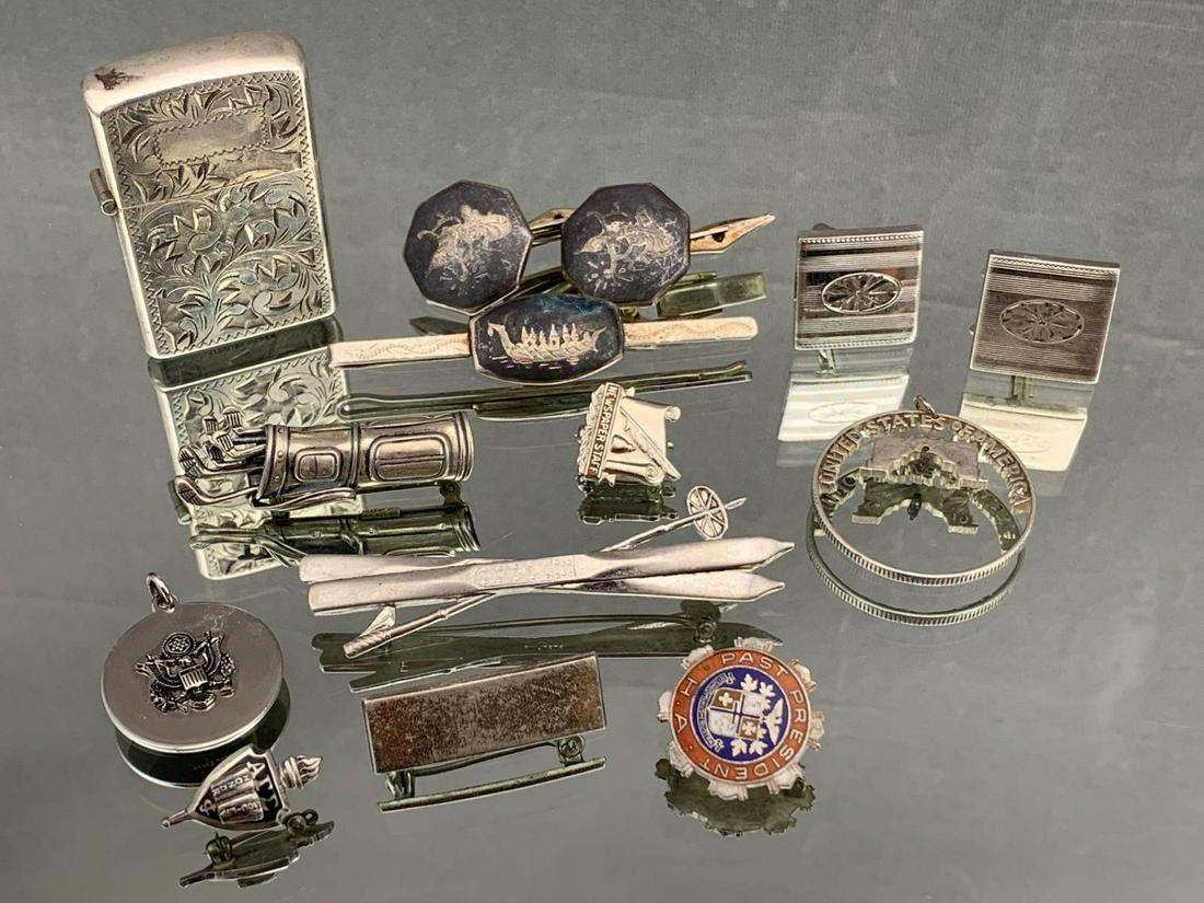 Great Man Lot of Sterling Silver Including Lighter (1 of 9)