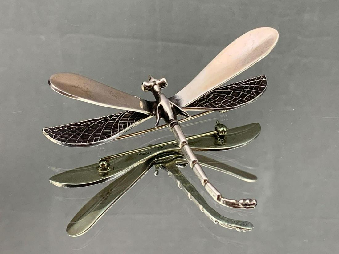 Vintage Mexican Sterling Silver Dragonfly Pin, 18.5g (1 of 6)
