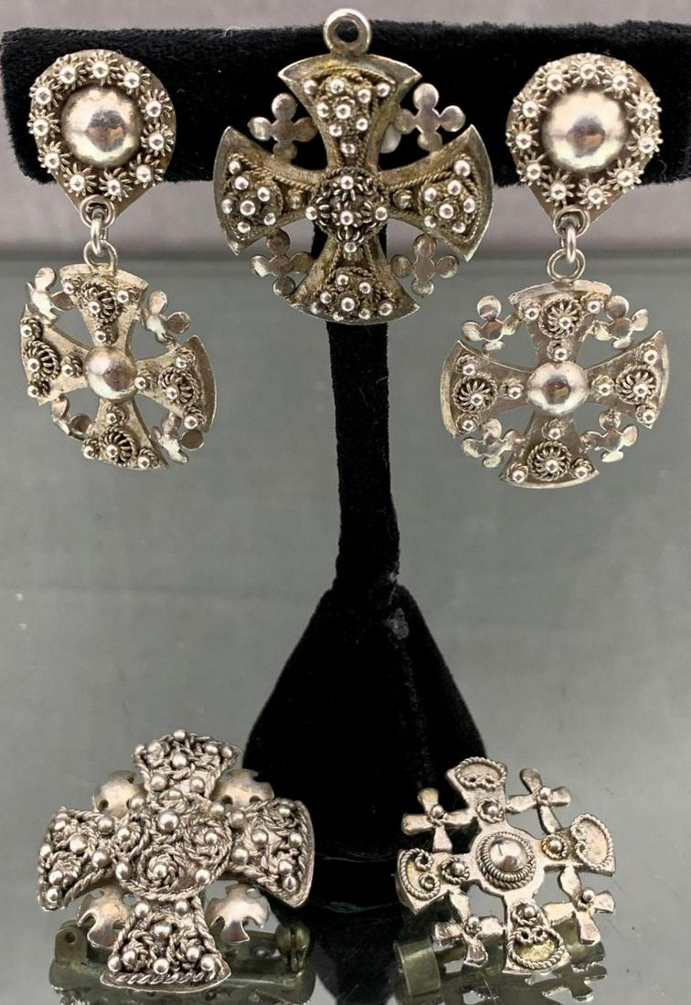 5 900 and 950 Silver Jerusalem Cross Jewelry Pieces (1 of 8)