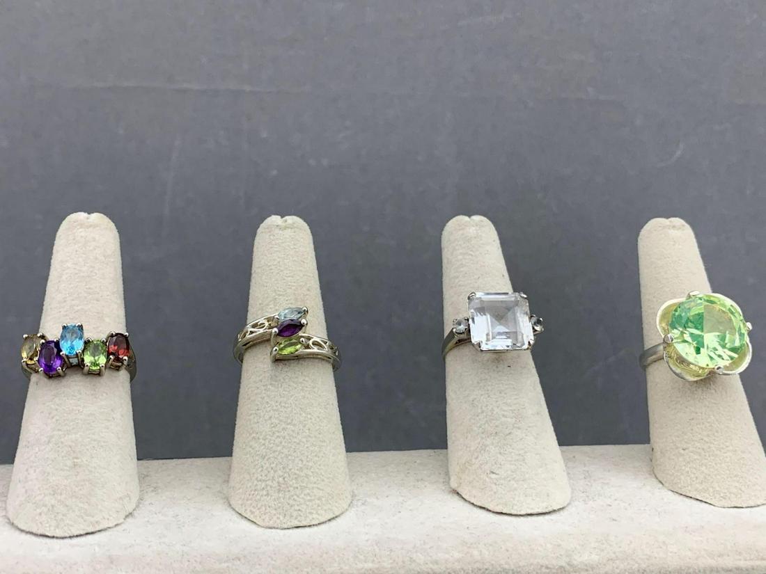 4 Sterling Silver Rings With Semi-Precious Stones (1 of 20)