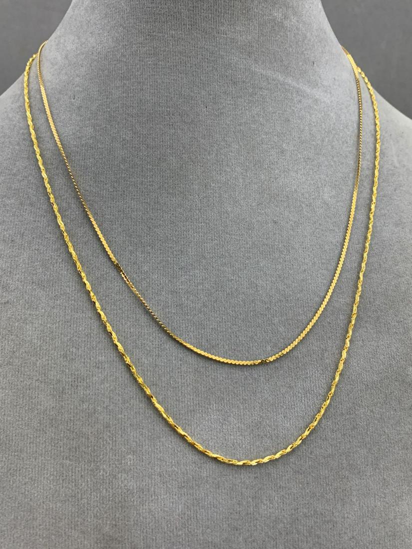 2 14k Gold Chain Necklaces, 3.1g (1 of 8)