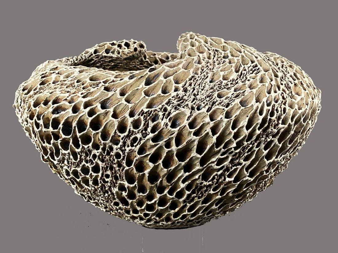 Modernist Biomorphic Ceramic Centerpiece Vase (1 of 14)