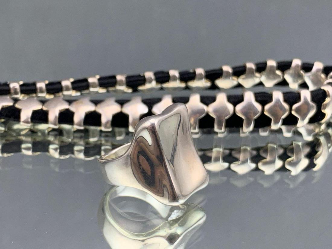 Sterling Silver Designer Choker And Ring (1 of 12)