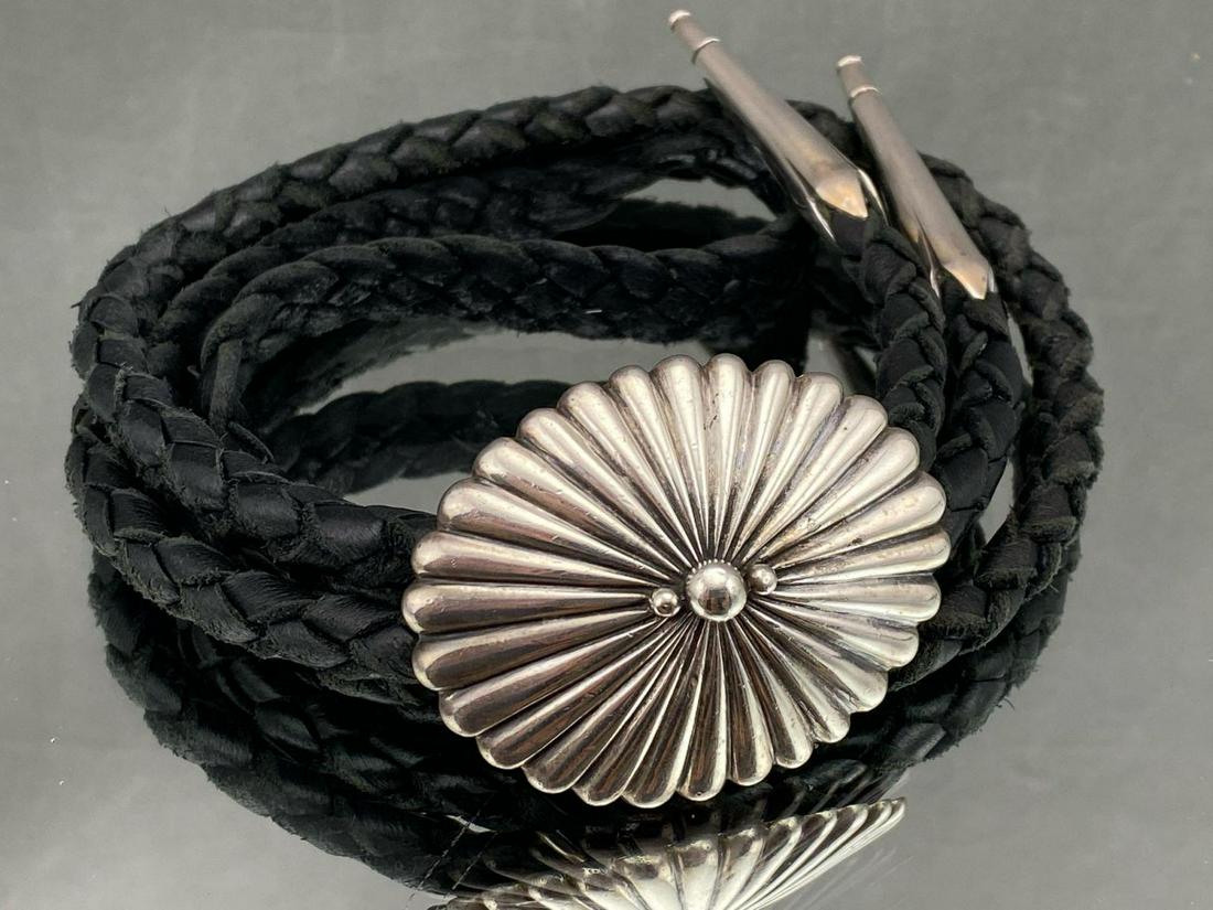 Heavy Sterling Silver Signed Bolo Tie (1 of 7)