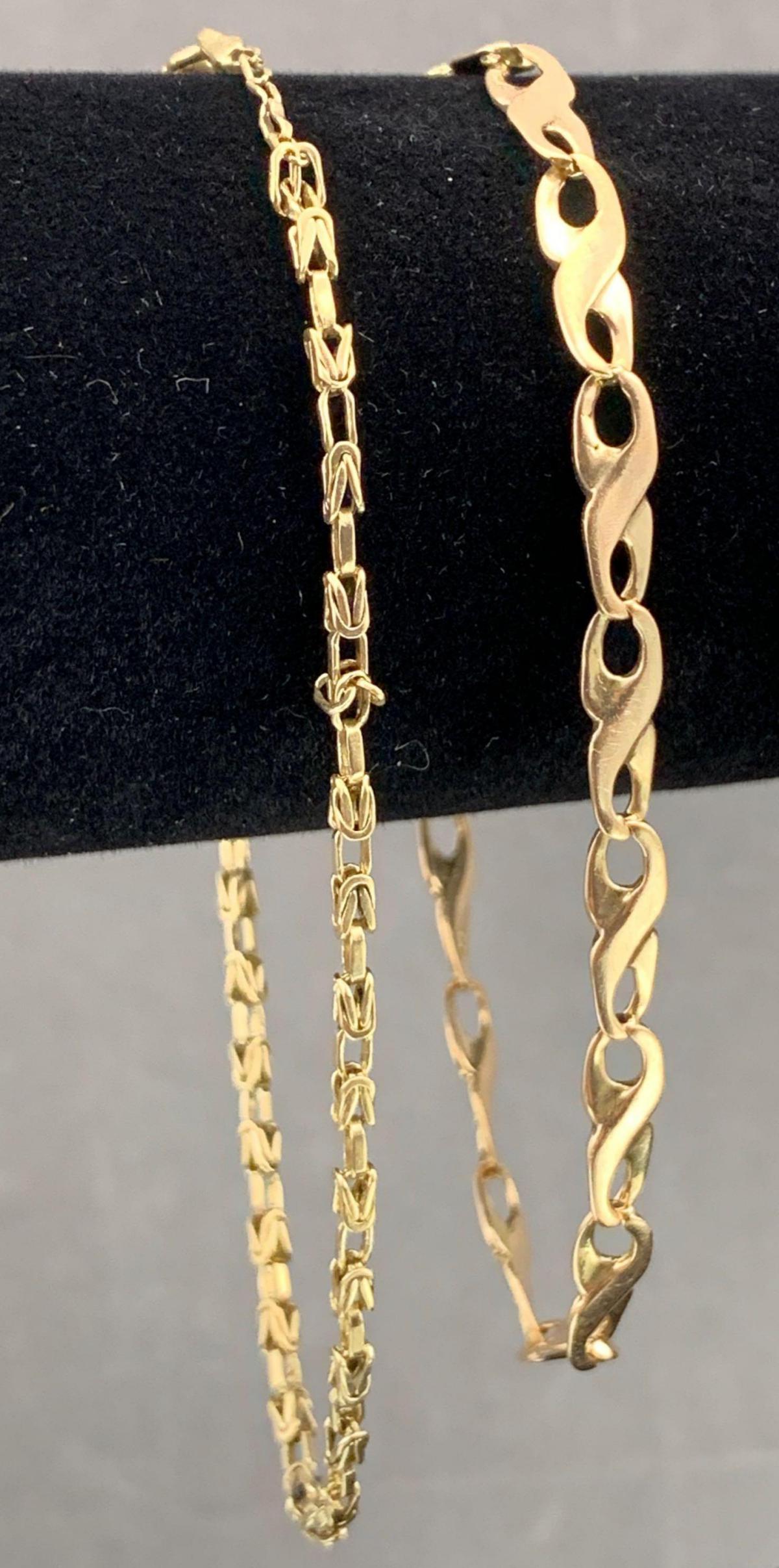 2 14k Gold Bracelets, 11.2g (1 of 8)