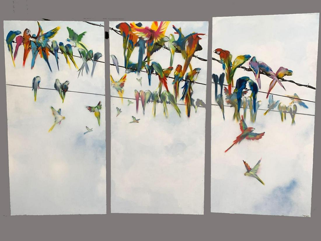 Xenz, Grafitti Street Art Birds, Spray Paint on Canvas (1 of 20)