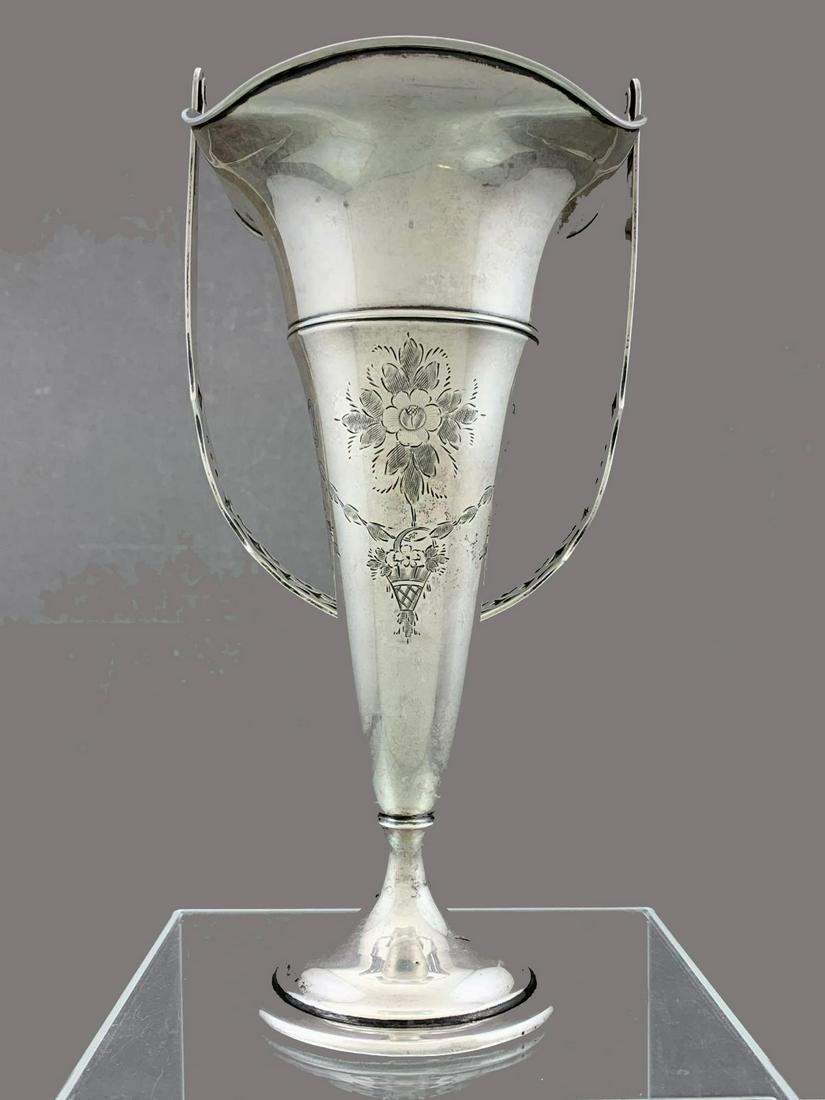 Weighted Sterling Silver Handled Vase (1 of 9)