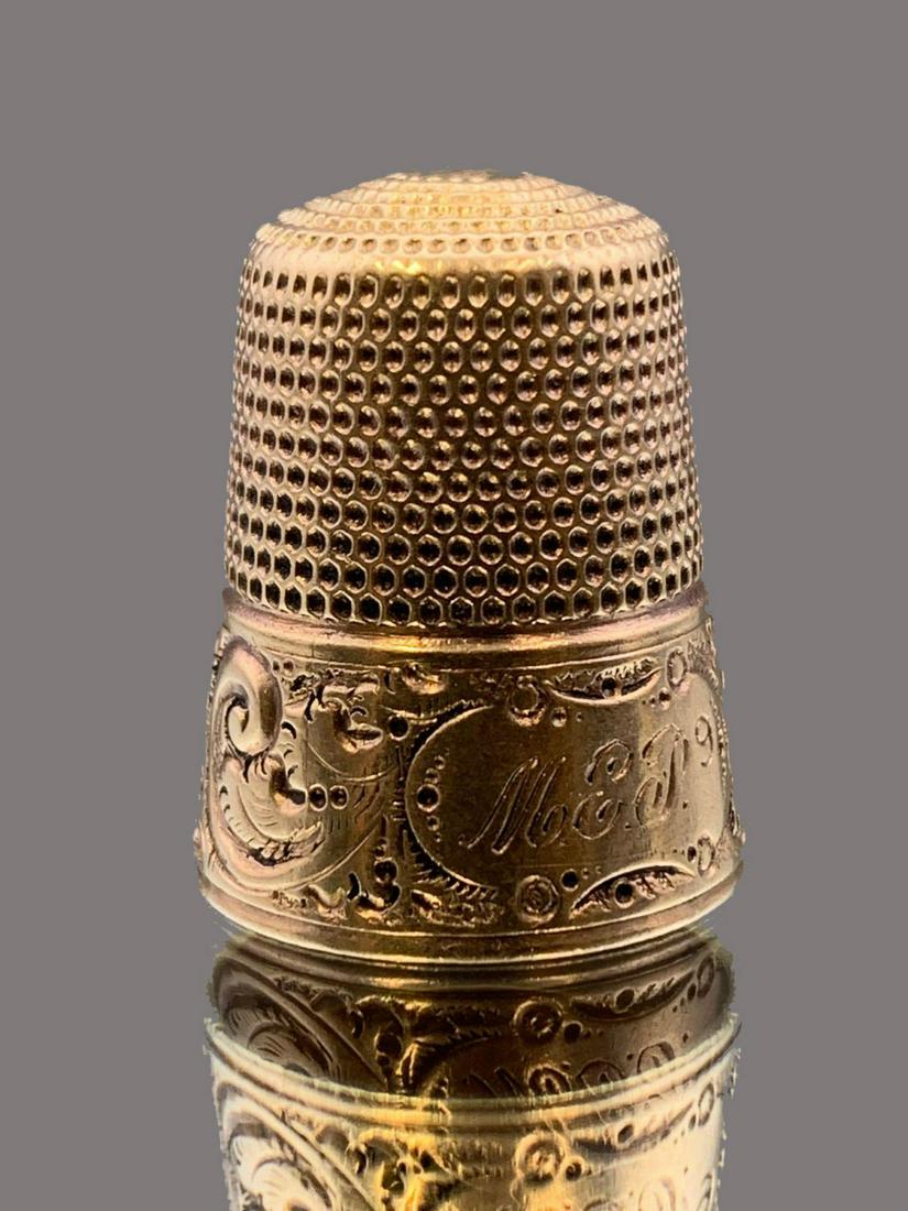 14k Gold Thimble With Swirl Pattern, 5.6g (1 of 9)