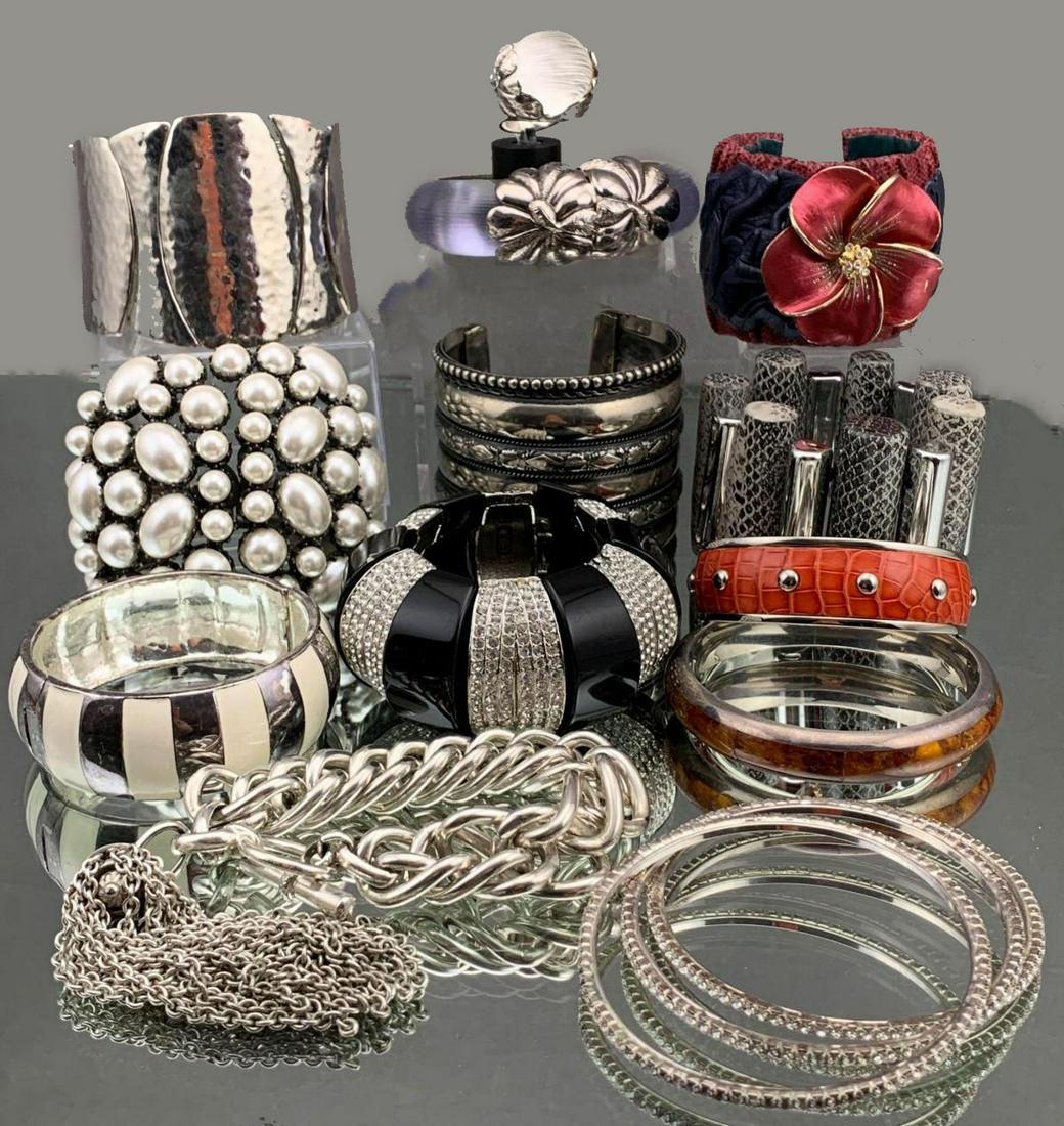 Large Costume Jewelry Lot of Lucite Bracelets, Bangles, (1 of 17)