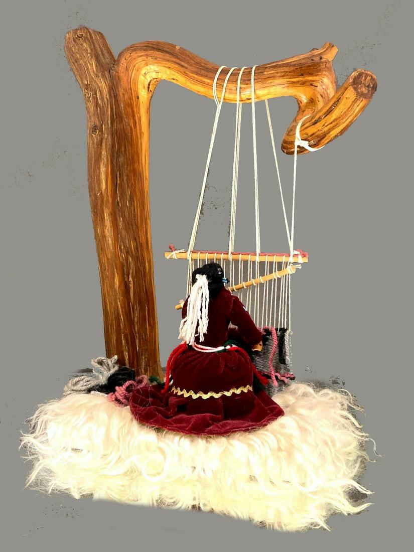 Native American Mixed Media Art Titled "Navajo" Weaver (1 of 8)