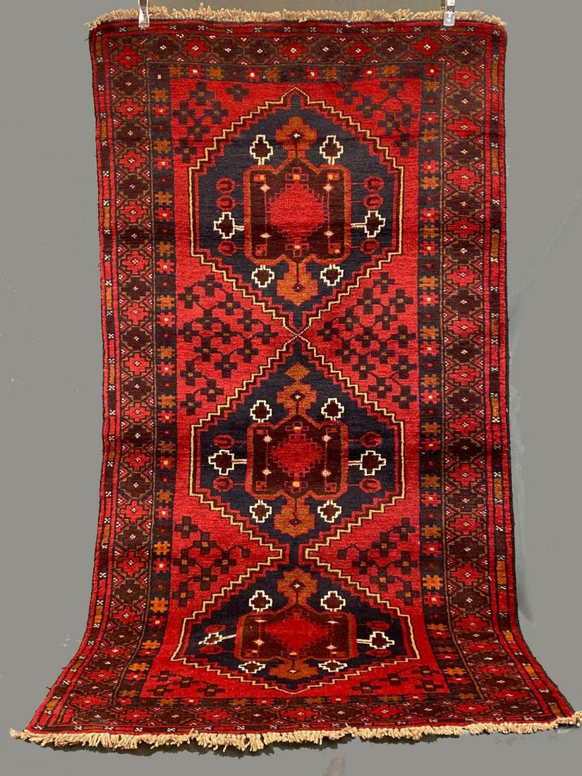 Afghan Camel Wool Rug, In Rich Red Colors (1 of 5)