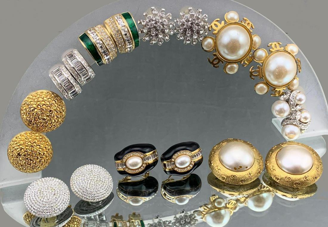 9 Pair of Designer Earrings, including Chanel, (1 of 20)
