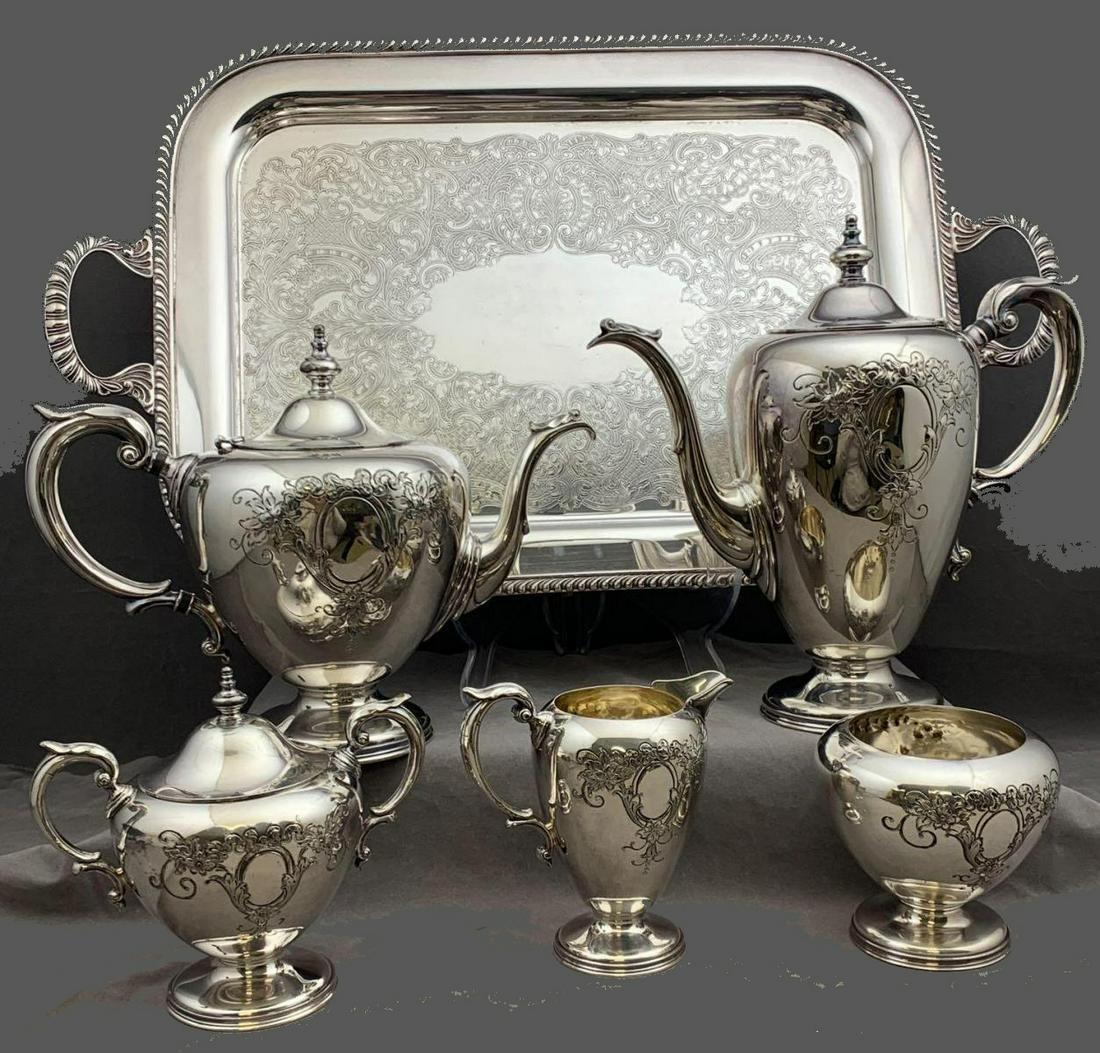 Wallace Silversmiths, 7 Piece Silver Plated Tea Service (1 of 9)