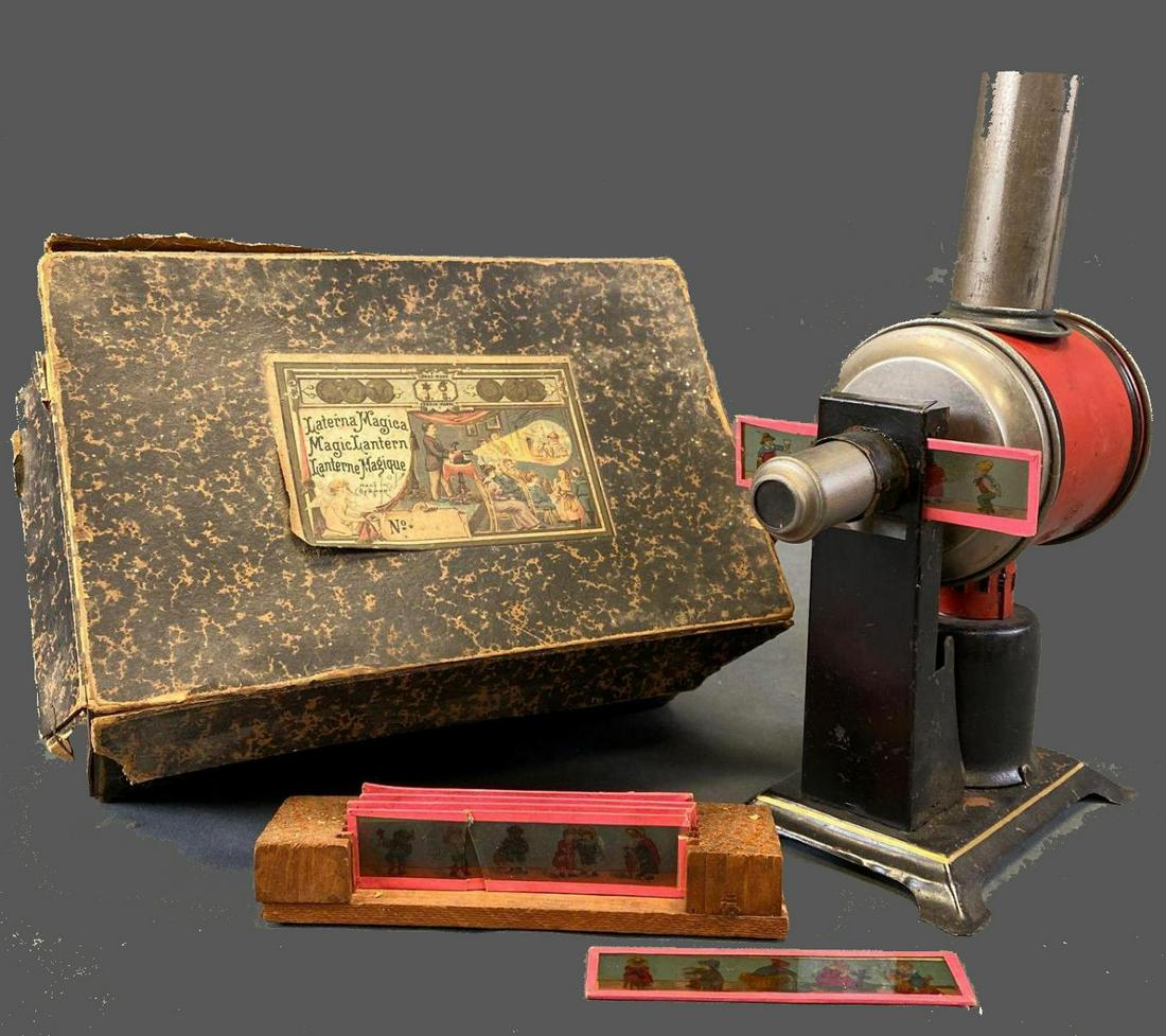 J.S. Fabrik-Marke Magic Lantern And 6 Picture Slides In (1 of 18)