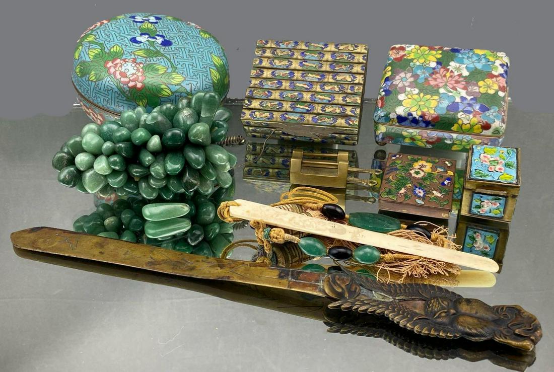 Lot of Chinese Boxes, Antique Owl Letter Opener and (1 of 20)