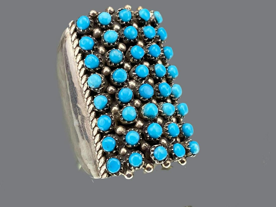 Zuni 8 Row Snake Eyes Sterling Silver and Turquoise (1 of 11)