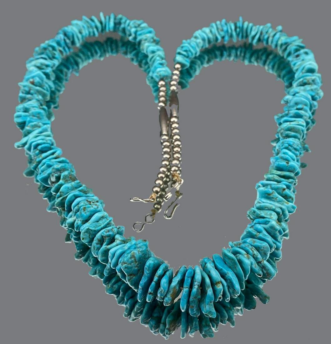Navajo Graduated Turquoise Nugget Necklace (1 of 9)