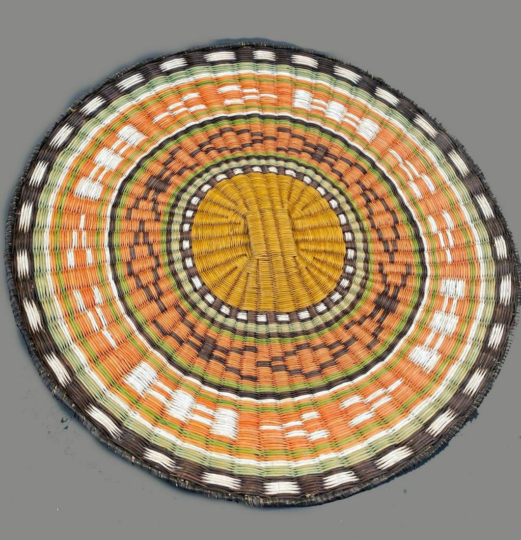 Vintage Hopi Polychrome Wicker Plaque, by Clara (1 of 9)