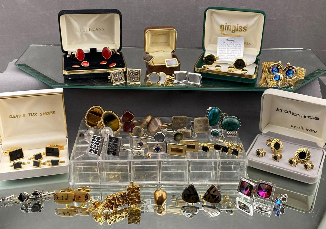 Over 70 Pieces of Collectible Cufflink Sets, Tie Tacks, (1 of 14)