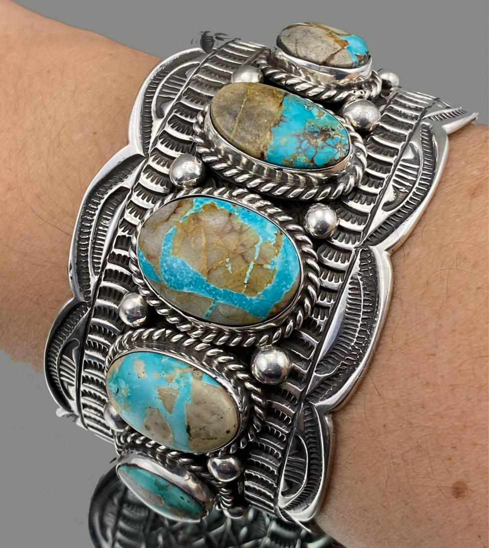 Navajo Sterling Silver Turquoise Cuff (1 of 15)
