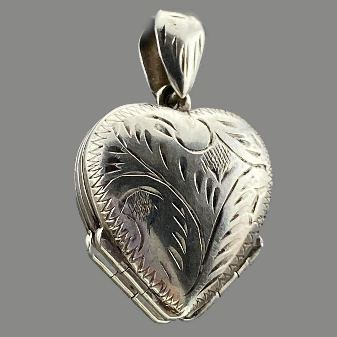 Sterling Silver Heart Four Leaf Clover Locket (1 of 9)
