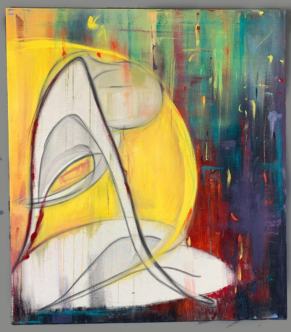Mary Fragapane Acrylic on Canvas, Signed, Titled: Mary Fragapane Acrylic on Canvas, Signed, Titled "Grace", 2004.Approximately 36 x 32 x .75in