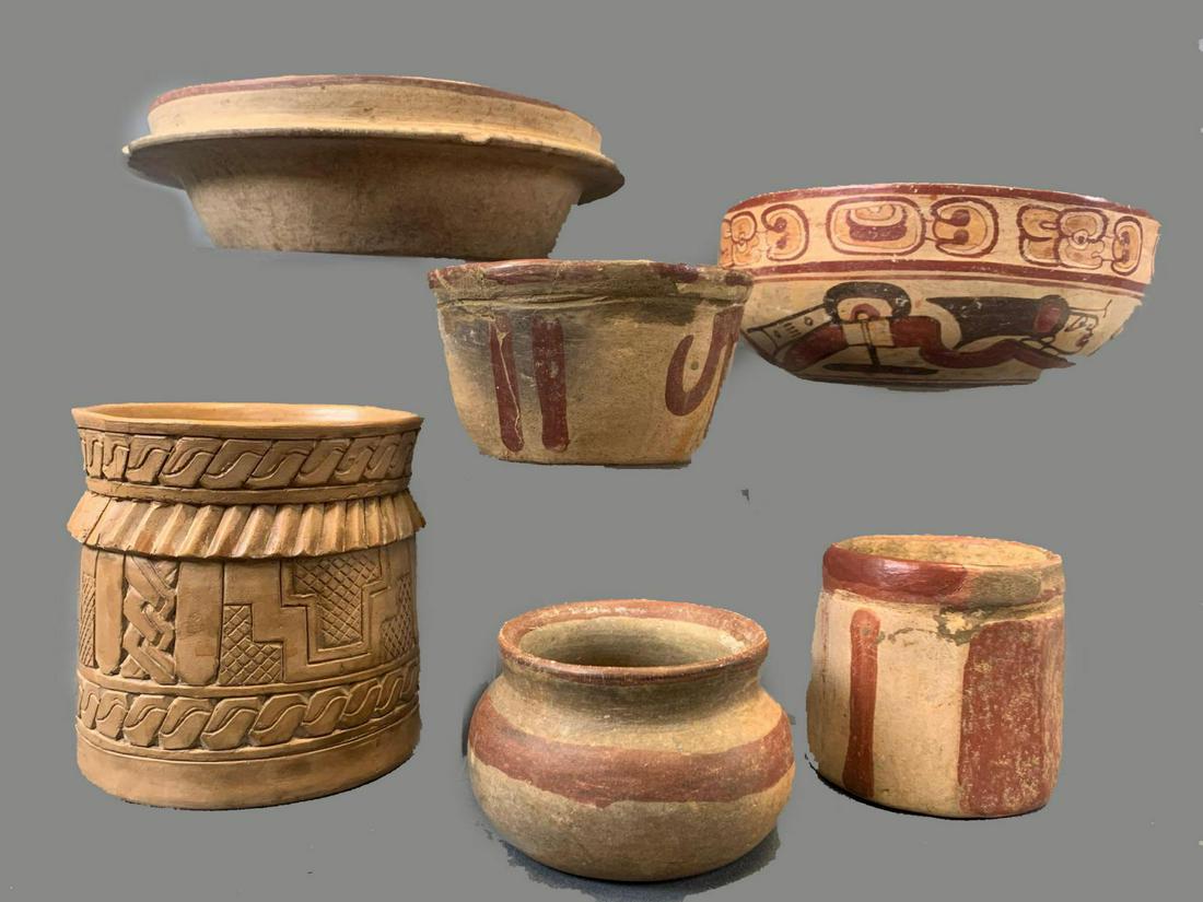 6 Antique Pieces of Central American Mayan Art Pottery (1 of 20)