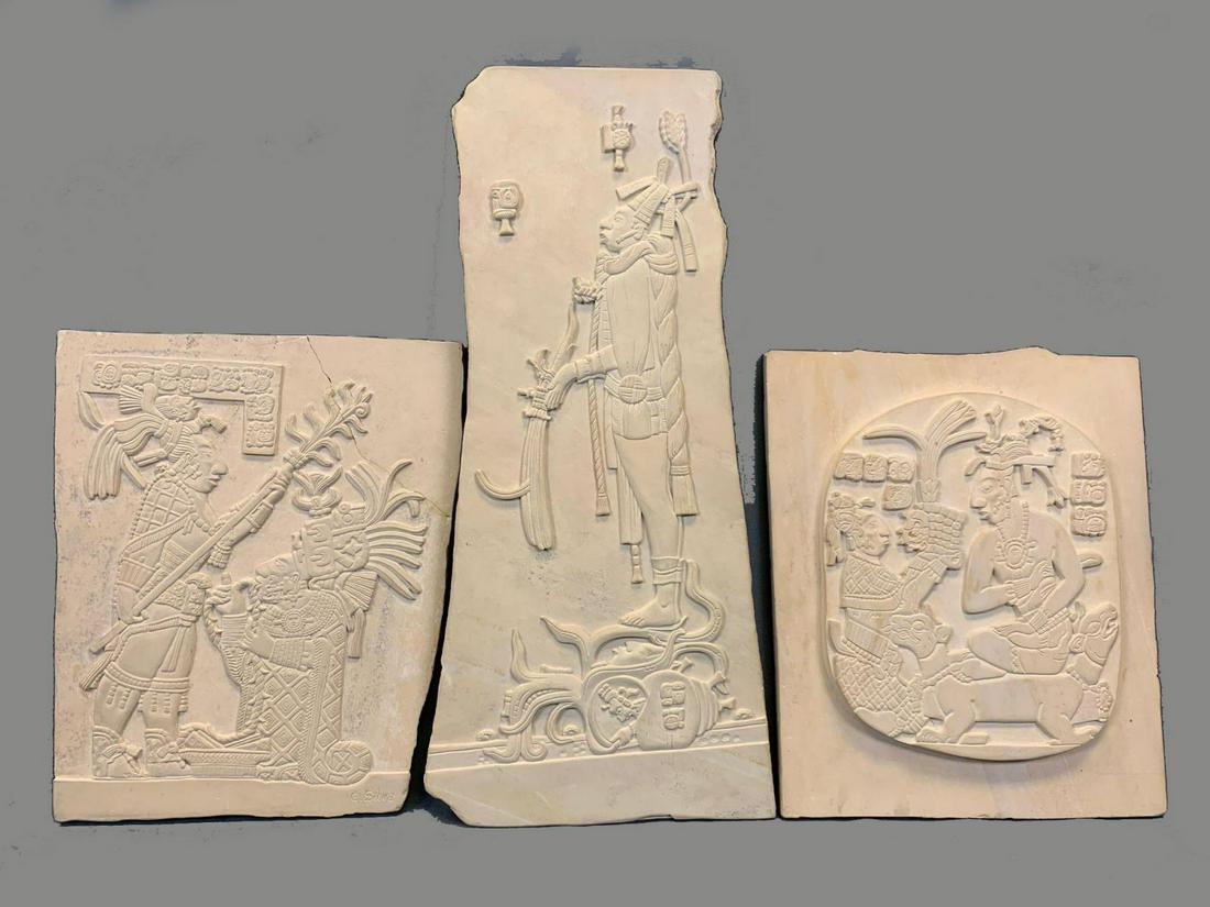 3 Gilberto Silva Mayan Limestone Carvings of Yaxchilan (1 of 11)