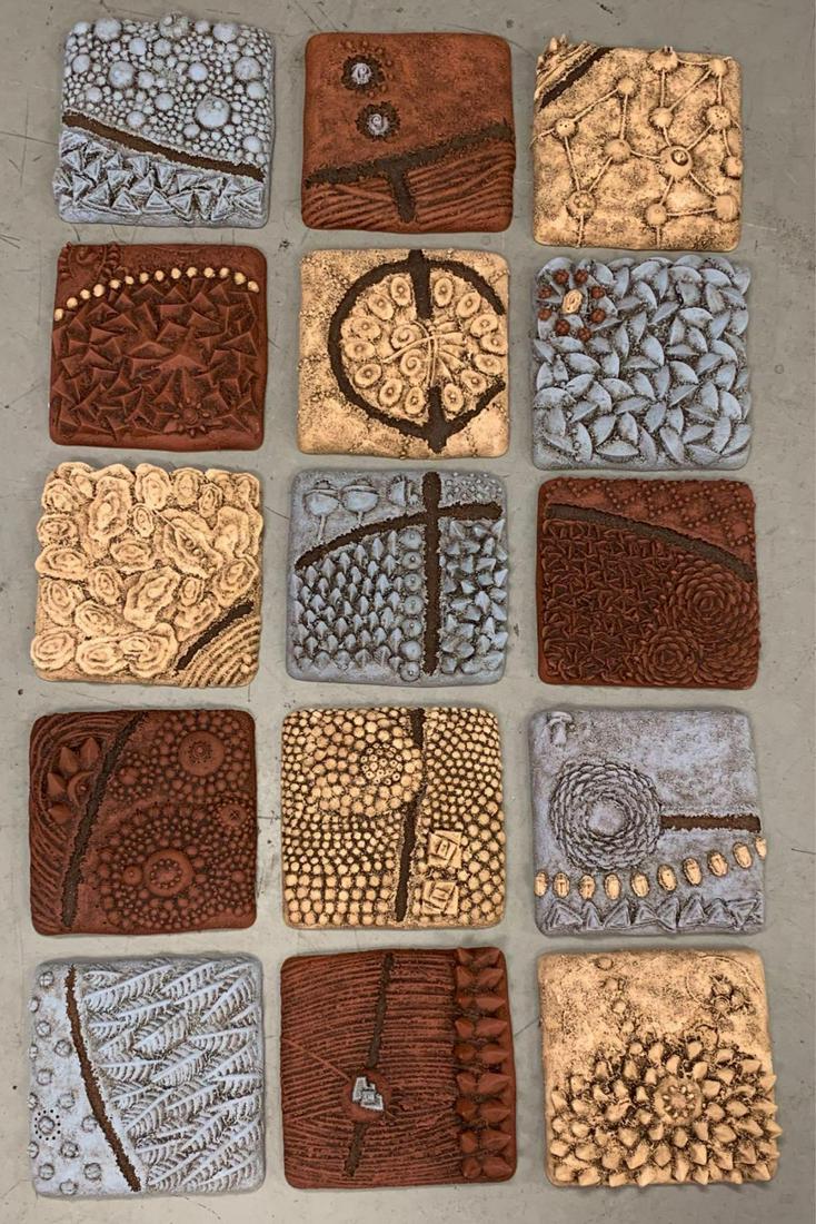 Christopher Gryder Ceramic Wall Relief Tile Mosaic, (1 of 13)
