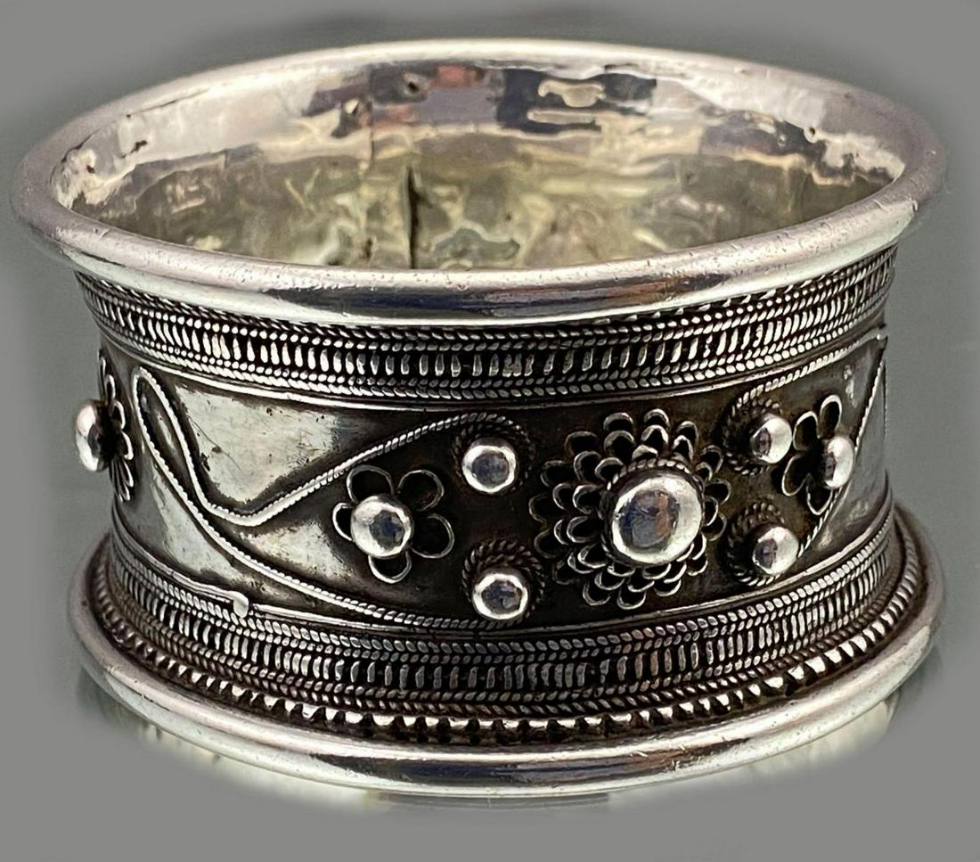 Antique Eastern Sterling Silver Bracelet, 106.9g (1 of 12)